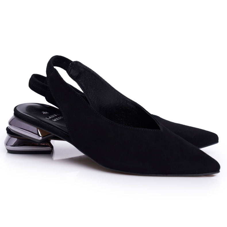 Dámské baleríny Laura Messi Leather Black 2127 černá Dámské baleríny Laura Messi Leather Black 2127 černá