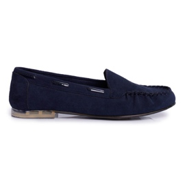 Dámské mokasíny Sergio Leone Suede Navy Blue MK722 námořnická modř