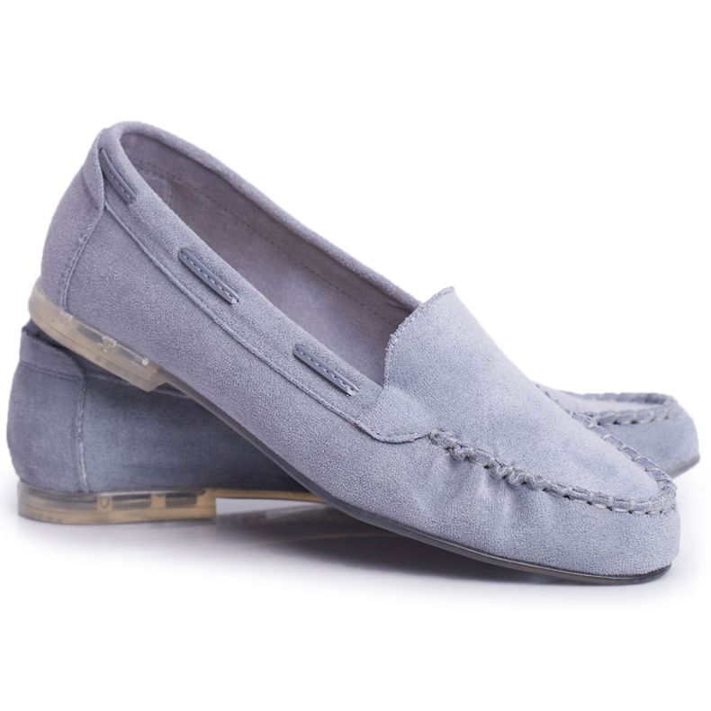 Dámské mokasíny Sergio Leone Suede Blue MK722 modrý