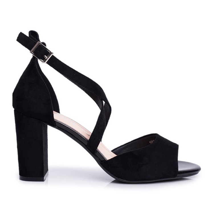 Dámské sandály na vysokém podpatku Sergio Leone černé SK865 černá