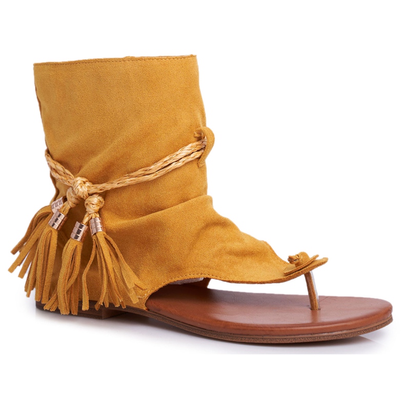 PS1 Dámské sandály žabky se stopkou žluté SL1011 Madrit žlutá