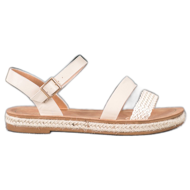 SHELOVET Pletené sandály z eko kůže hnědý