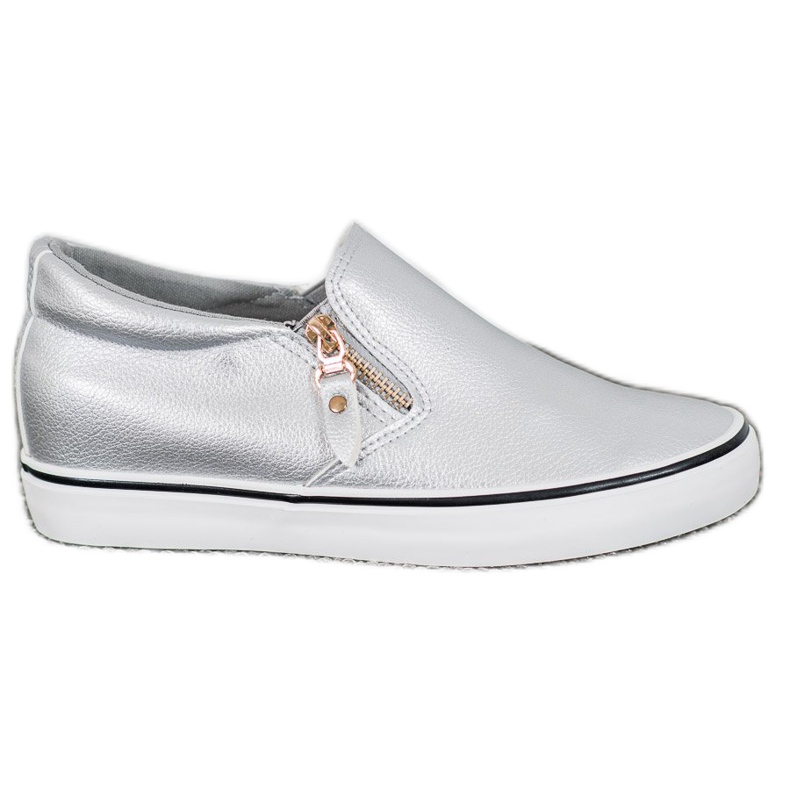 SHELOVET Šedé slipy se zipem šedá