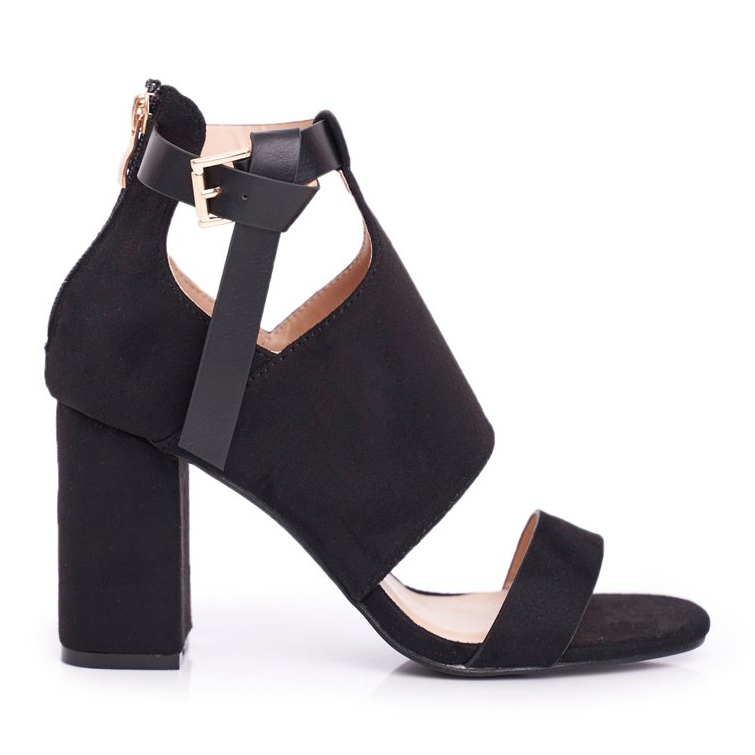 Vinceza Dámské sandály na vysokém podpatku se stopkou černé dlaně černá