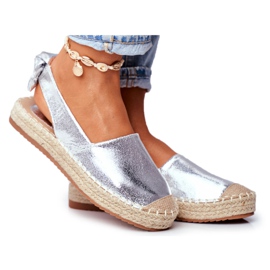 FRJ Dámské stříbrné konturové espadrilky šedá FRJ Dámské stříbrné konturové espadrilky šedá