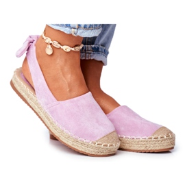 FRJ Dámské espadrilky semišové fialové kontury fialová