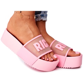 SEA Dámské pantofle na platformě růžové růžový