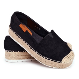 FRBS Dámské espadrilky na platformě Black La Playa černý