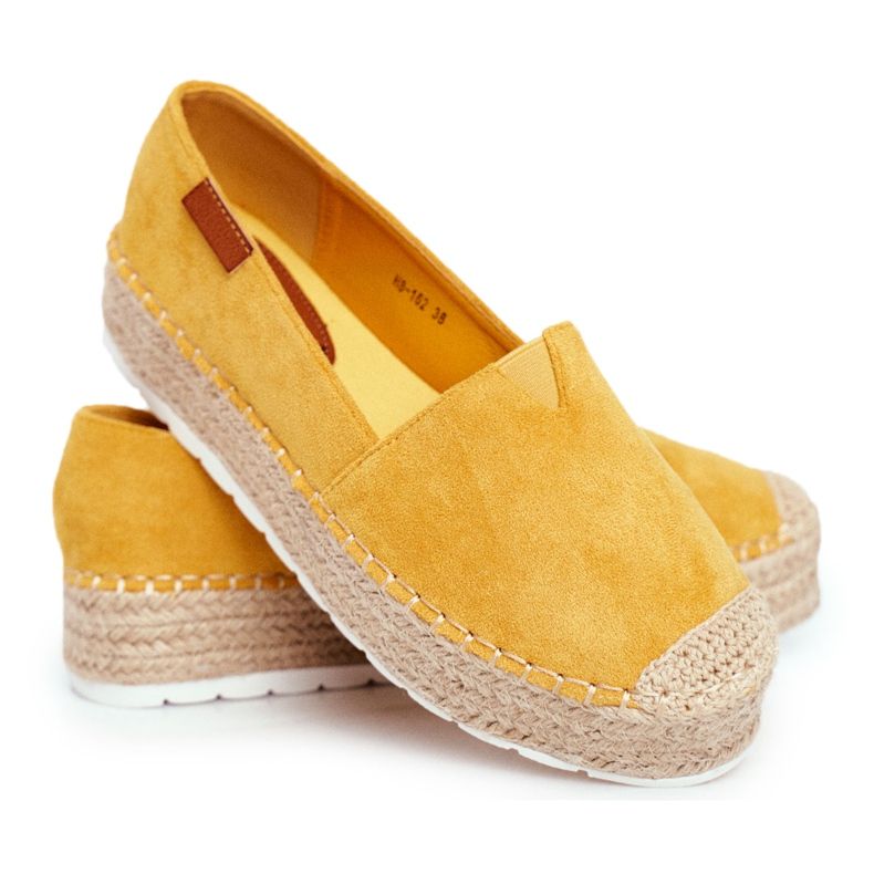 FRBS Dámské espadrilky na žluté plátěné platformě La Playa žlutá