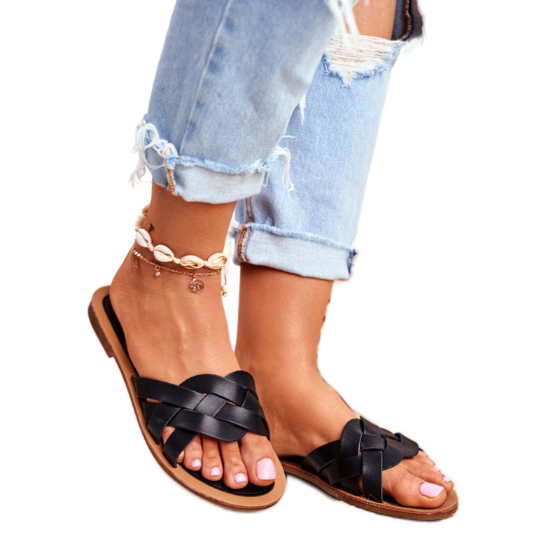 FRJ Elegantní dámské pantofle Black Mariah černá