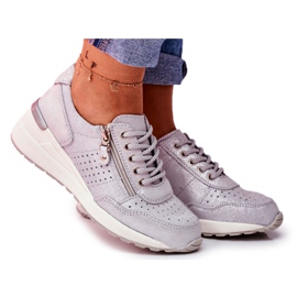 Vinceza Dámské sportovní boty Tenisky Kůže Stříbro FT20-8675 Better Way šedá