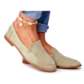 SEA Dámské brogues nazouvací semišové zelené Twinky zelený