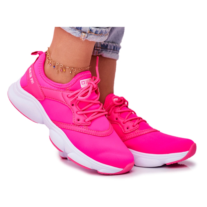 Dámské sportovní boty Tenisky Big Star Neon Pink FF274931 růžový Dámské sportovní boty Tenisky Big Star Neon Pink FF274931 růžový