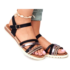 EVE Dámské sandály Flat Black Replay černý