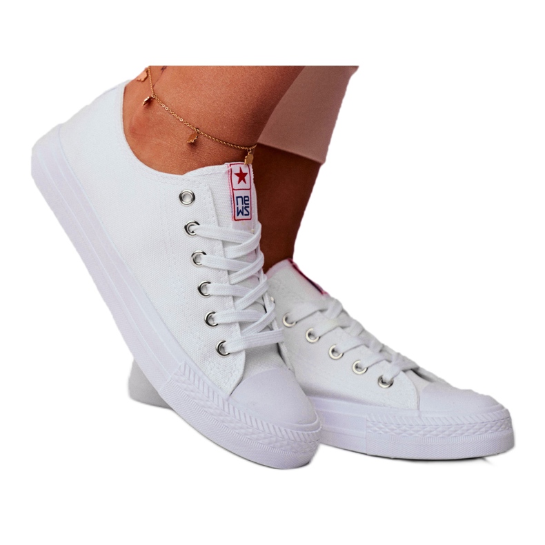 NEWS Dámské tenisky s nízkou tkaninou bílé Ecoma bílý