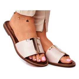 Elegantní dámské pantofle béžové Nicole Dilmah béžový