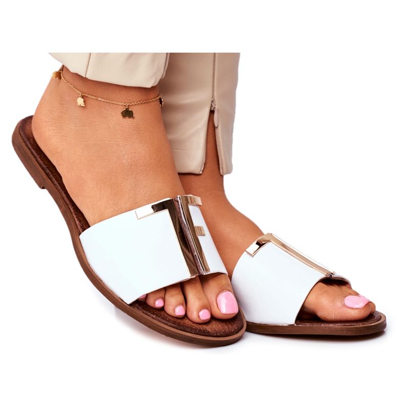 Elegantní dámské pantofle bílé Nicole Dilmah bílý