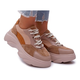 SEA Dámské sportovní boty tlusté podrážky velbloud kardamon hnědý