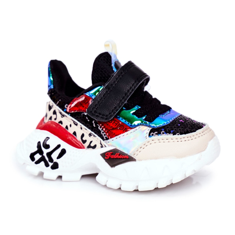 FRROCK Sportovní dětské boty se suchým zipem černé Buďte šťastní černá vícebarevný