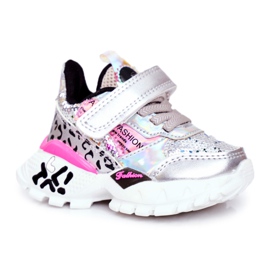 FRROCK Sportovní dětské boty se suchým zipem Buďte šťastní šedá