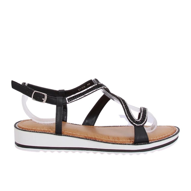 Černé asymetrické sandály ZY178 černá Černé asymetrické sandály ZY178 černá