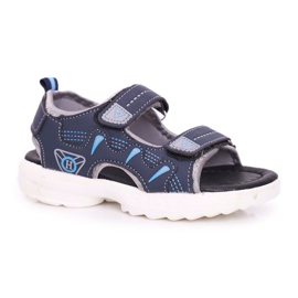 FRROCK Dětské dětské sandály se suchým zipem Navy Blue Pelgro námořnická modř