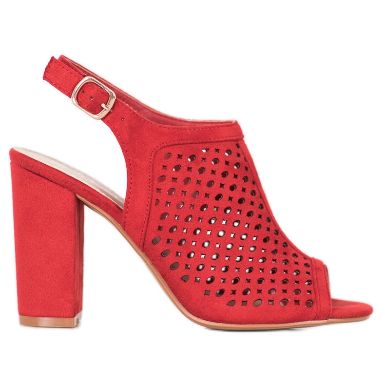 Weide Prolamované sandály na baru červené