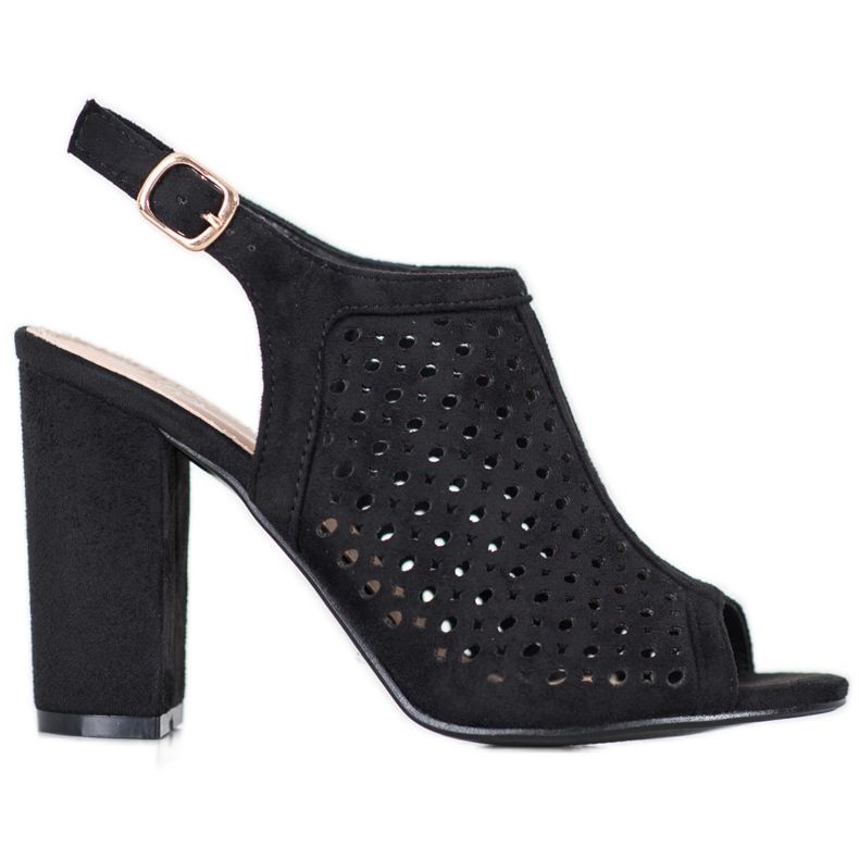 Weide Prolamované sandály na baru černá