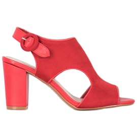 Weide Vestavěné sandály se semišem červený