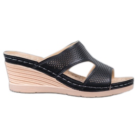 GOLL Lehké klínové pantofle černý