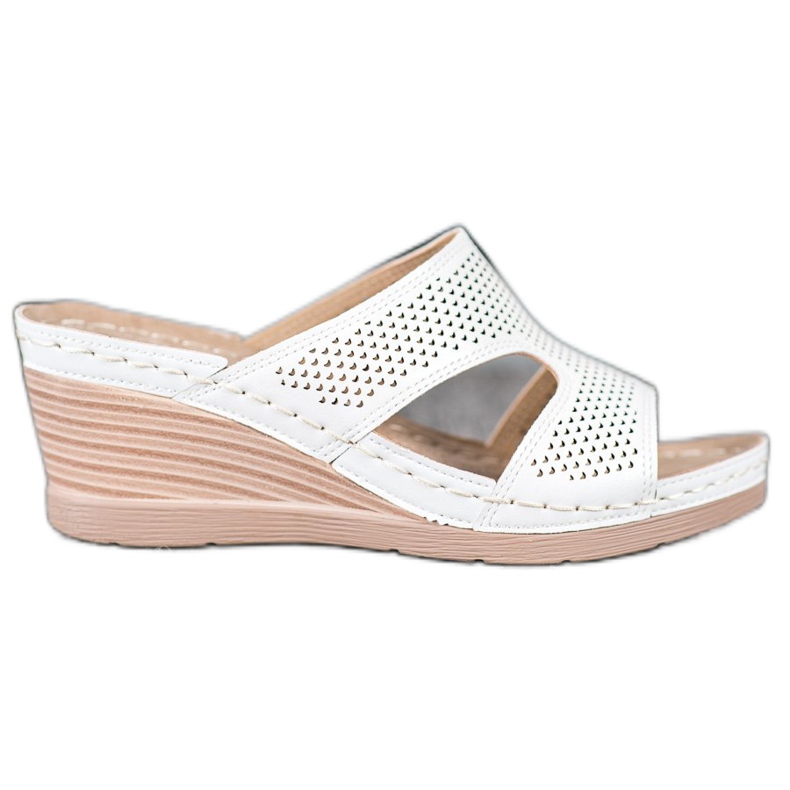 GOLL Lehké klínové pantofle bílý