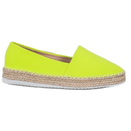 Small Swan Textilní espadrilky zelená žlutá Small Swan Textilní espadrilky zelená žlutá