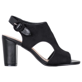 Weide Vestavěné sandály se semišem černý