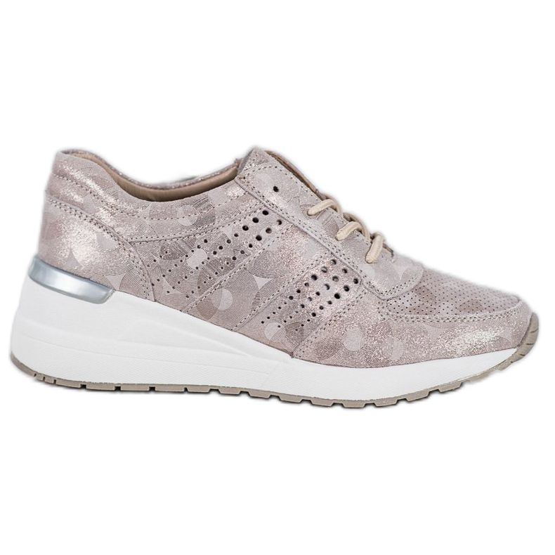 Filippo Kožené klínové tenisky žlutá