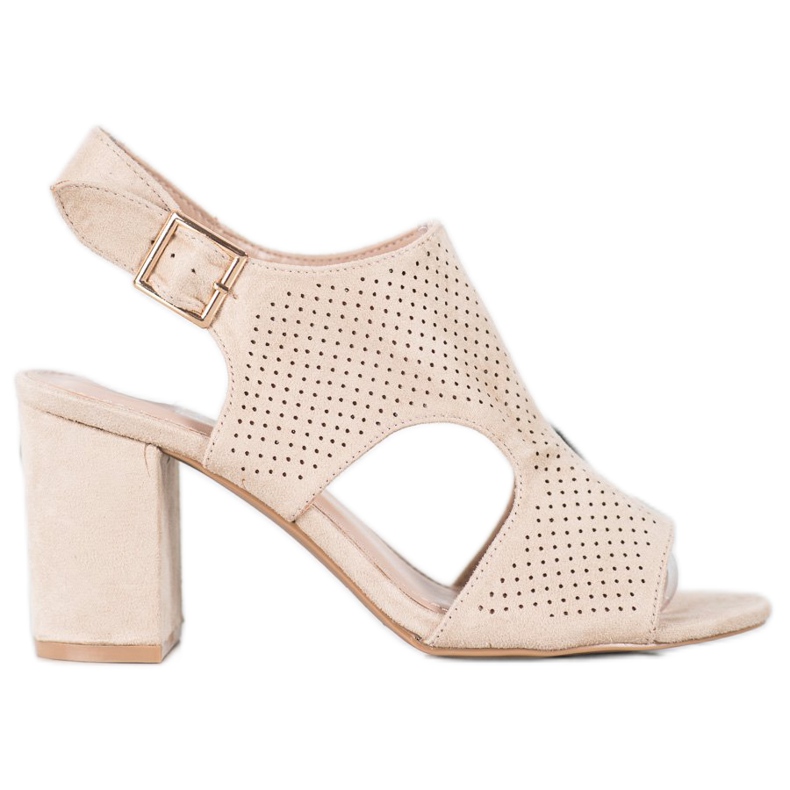 Small Swan Vestavěné prolamované sandály hnědý Small Swan Vestavěné prolamované sandály hnědý