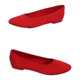 Měkké červené dámské balerínky NK17P Red červený