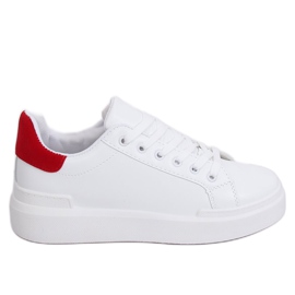 Bílé dámské tenisky 85-428 BÍLÁ / ČERVENÁ bílý červený
