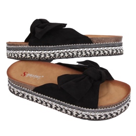 Černé dámské černé pantofle LK29P Black černý