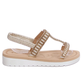 Dámské zlaté sandály HD-128 Gold zlatý Dámské zlaté sandály HD-128 Gold zlatý