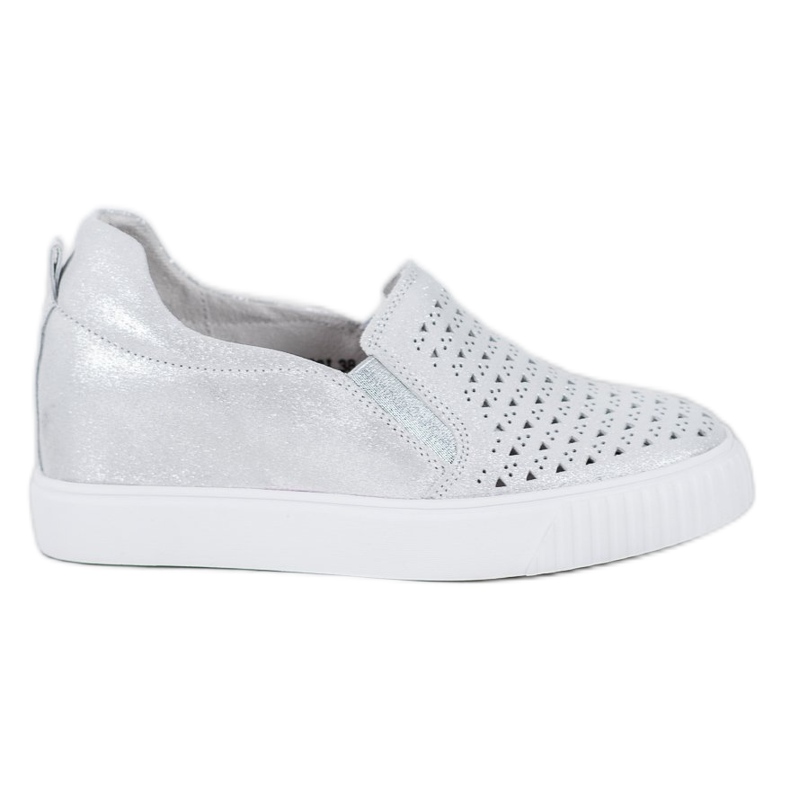 Filippo Kožené slipy na klínku šedá