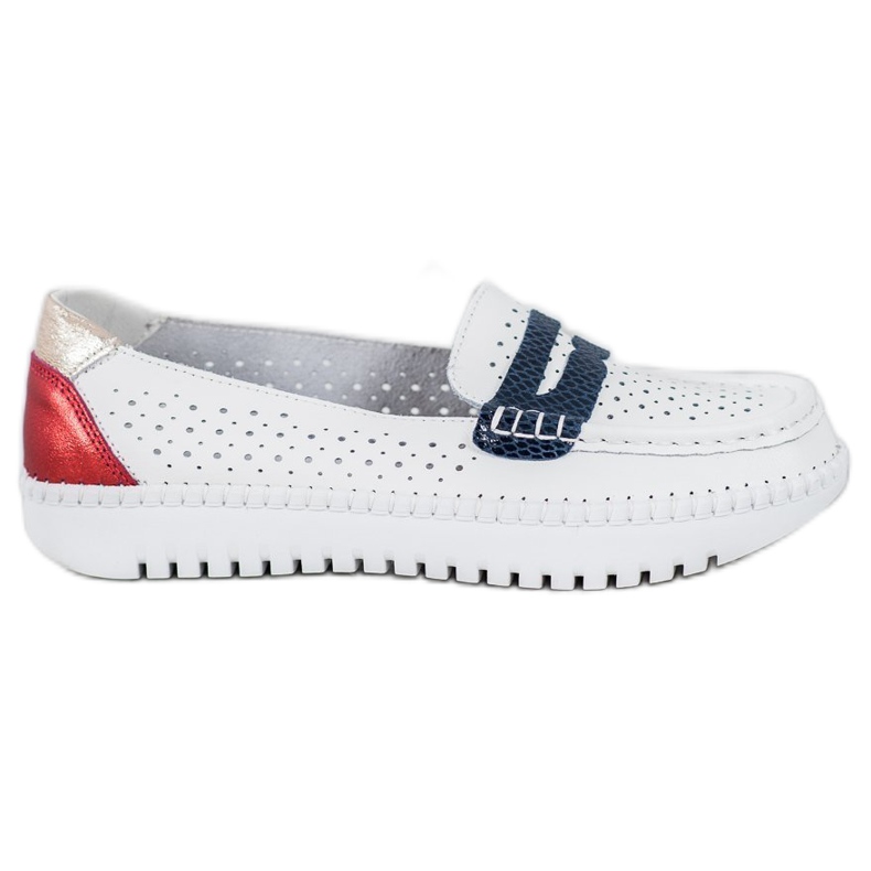 Filippo Pohodlné kožené mokasíny bílý