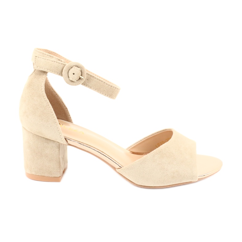 Neformální sandály na vysokém podpatku VINCEZA hnědý