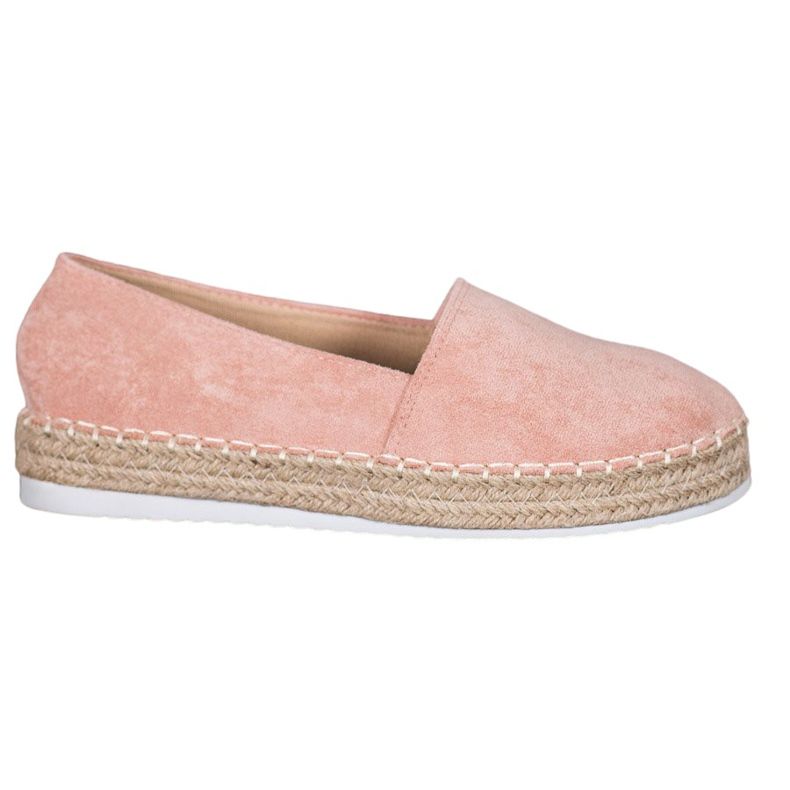 Small Swan Espadrilky z práškového semiše růžový