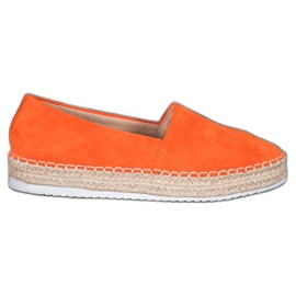 Small Swan Espadrilky z oranžového semiše pomerančový