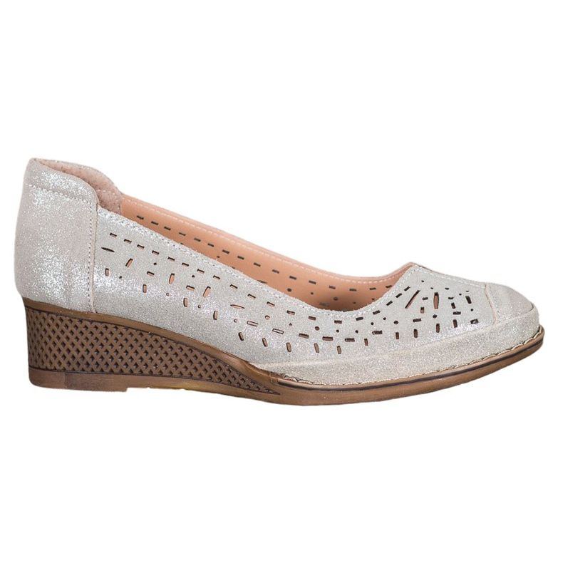 Filippo Kožená čerpadla se třpytkami hnědý