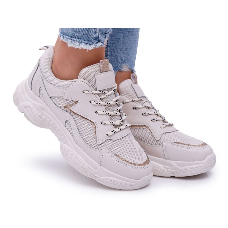 BUGO Dámské sportovní boty béžové třpytky Winchester béžový