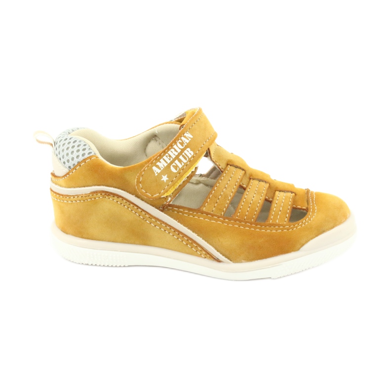 Chlapecké sandály na suchý zip American Club GC12/20, žluté žlutá