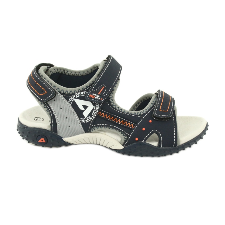 Sandály Sports Sports Leather Insert American Club RL19/19 Navy/Grey oranžový