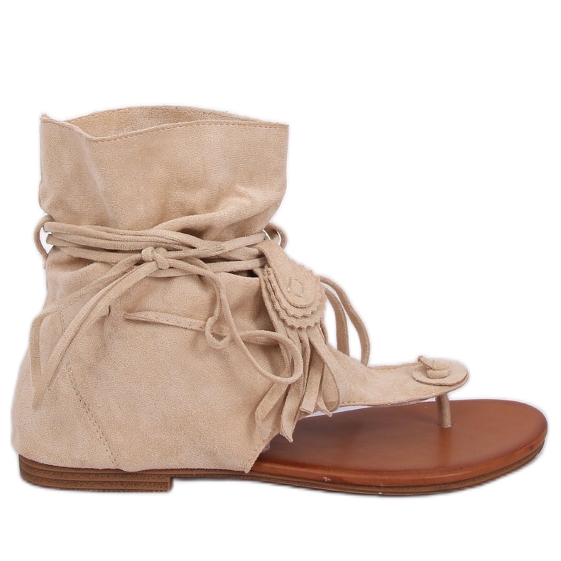 Žabky s béžovým svrškem SL1010P Béžová Žabky s béžovým svrškem SL1010P Béžová