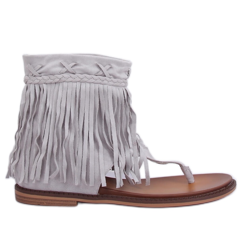 Šedé žabky se svrškem NS129P Šedá Šedé žabky se svrškem NS129P Šedá